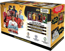 Topps Match Attax card game box with player collage and gold design on front