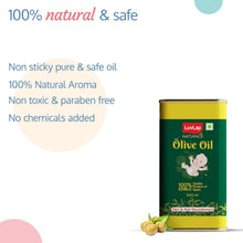 LuvLap Naturals Olive Oil can with green label and small olives on the side