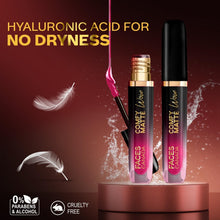 FACES CANADA fuchsia matte liquid lipstick with black cap and gold label