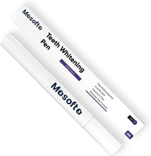 White teeth whitening pen with cap and applicator tip, dual pack view