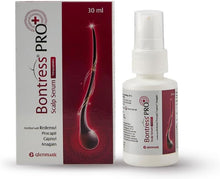 30 ml scalp serum bottle with spray pump, white bottle and red product box
