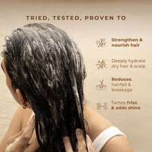 Person with wet, lathered dark hair and scalp during shampoo application