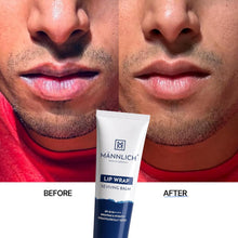 Lip balm tube with before-and-after lip photos (reviving balm)