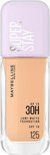 Maybelline Super Stay Lumi-Matte liquid foundation bottle, shade 125, light beige.
