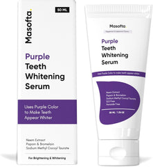Masofta Purple Teeth Whitening Serum with Bromelain & Papain – Purple Tooth Whitening Serum for Yellow & Dark Stains, For Men & Women, 50 ml