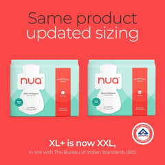 Nua Cotton Sanitary Pads for Women – Unscented, Leakproof & Soft, Designed for Heavy Flow, 30 Pads