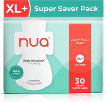 Nua XL+ heavy flow sanitary pad pack, 30 count
