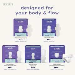 Disposable period panties shown with box; white leak-proof brief with absorbent core