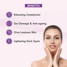 Kozicare face cream benefits graphic with woman holding cheeks