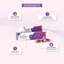 Kozicare face cream pack of 2 boxes with saffron threads and ingredient icons