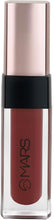 MARS liquid mousse lipstick in clear tube with black cap and mauve-red liquid