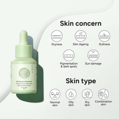Gabit 20% Vitamin C Face Serum with Hyaluronic Acid, Ferulic Acid, Cica & Prebiotic/Probiotic – Brightening & Dark Spot Care – 30ml