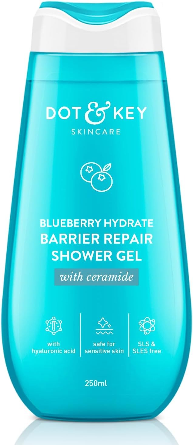Dot & Key blueberry hydrate barrier repair shower gel bottle, 250 ml