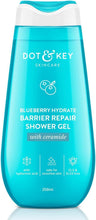 Dot & Key blueberry hydrate barrier repair shower gel bottle, 250 ml