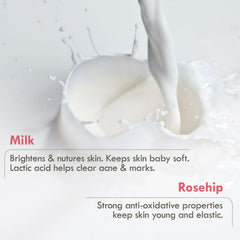 White bath soap bar with milk splash, smooth creamy surface