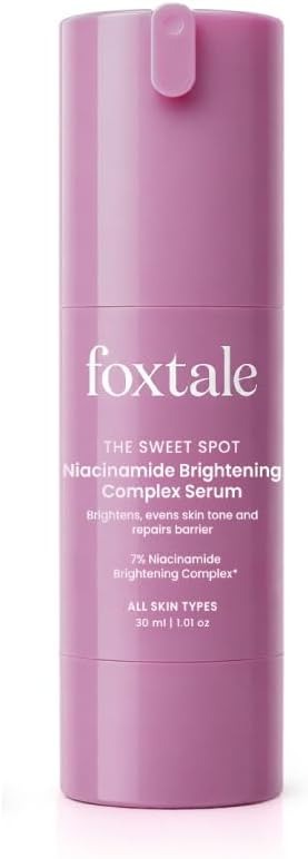 Foxtale 5% niacinamide face serum bottle, purple, 30 ml