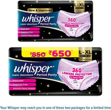 Pink super absorbent period panty in package, 360° protection shown