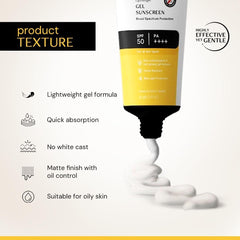 Face gel sunscreen tube with SPF 50 PA+++, dispensing gel, black nozzle