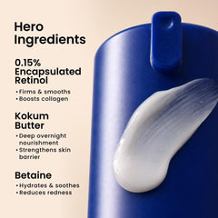 Foxtale blue serum dispenser with white retinol cream dollop
