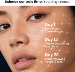 Face with smooth, even-toned complexion and subtle fine lines