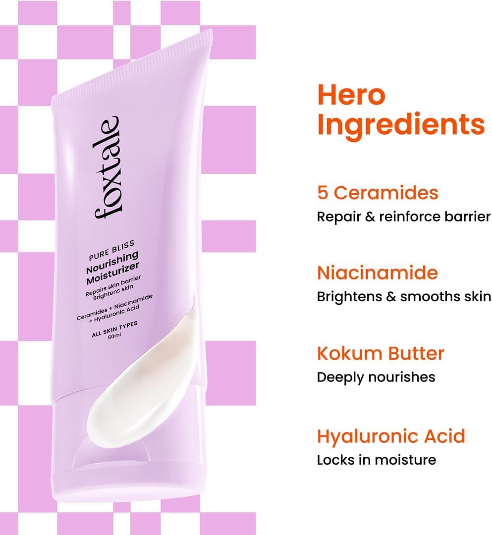 Foxtale nourishing face moisturizer tube with white cream dollop