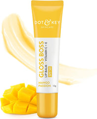 Dot & Key Mango Passion Non-Tinted Lip Balm with SPF 30 – 12g | Colorless Moisturizing Lip Balm for Men & Women | Dry & Chapped Lip Care | Winter Lip Care