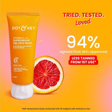 Dot & Key vitamin C+E gel face wash tube with white pump cap and orange color
