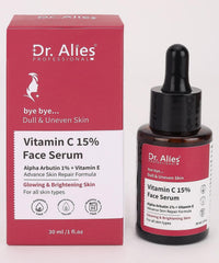Dr. Alies Professional 15% Vitamin C Face Serum with 1% Alpha Arbutin, Vitamin E & Ferulic Acid – 30ml
