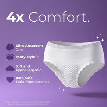 White panty-style period underwear with soft, hypoallergenic absorbent core, close-up