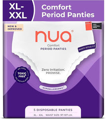 Nua Overnight Period Panties for Women – 360° Coverage, Heavy Flow Protection, Disposable – Pack of 5