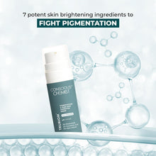 White and teal pump face serum bottle, 30 ml size