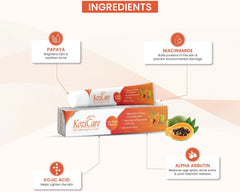 Kozicare Kojic Acid & Papaya Face Cream – Tan Removal & Skin Brightening Cream for Glowing Skin – Non-Greasy & Lightweight – 15g