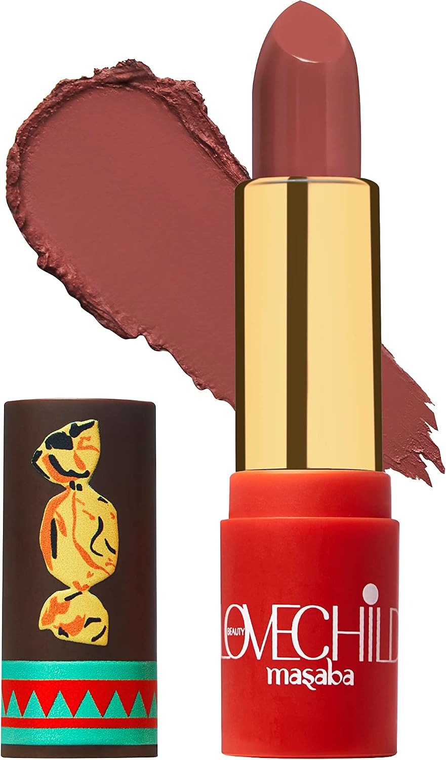 LoveChild Masaba - Caramel - Luxe Matte Lipstick, Moisturising, Long lasting, Finish, Bullet Matte Pink Nude Lipstick, 4ML