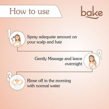 BAKE rosemary oil + rice water serum spray bottle with how-to-use steps