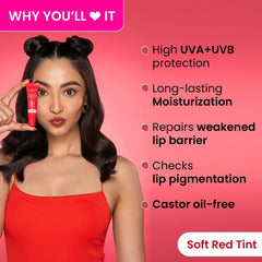 Dot & Key Ceramide & Peptide Barrier Repair Brightening Lip Balm SPF 50 PA+++ – Red Romance | 10g | Tinted Lip Balm for Hydration, Barrier Care & Sun Protection