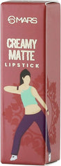 MARS Creamy Matte Long Lasting Lipstick 02-Zesty Zumba | Smooth, Lightweight & Single Swipe Application | 3.2g