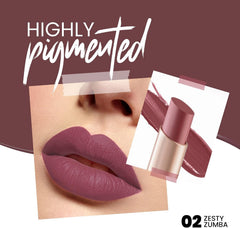 MARS Creamy Matte Long Lasting Lipstick 02-Zesty Zumba | Smooth, Lightweight & Single Swipe Application | 3.2g