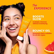 Orange Dot & Key Vitamin C + E gel face wash tube held near face