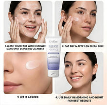 Charwee dark spot corrector for face application steps with cream on face