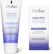Charwee dark spot corrector for face, 60 ml squeeze tube and product box