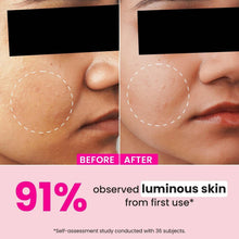 Glycolic acid serum before-and-after close-up of skin around nose area