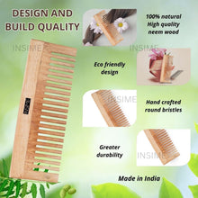 Natural wood beard comb with rounded handle and multiple rows of straight teeth
