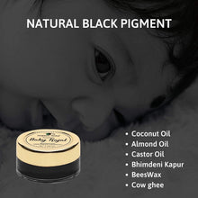 Baby kajal jar with ingredient list and dark black pigment on top