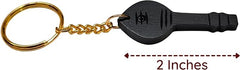 Wooden vel keychain with black carved handle, gold chain and round key ring