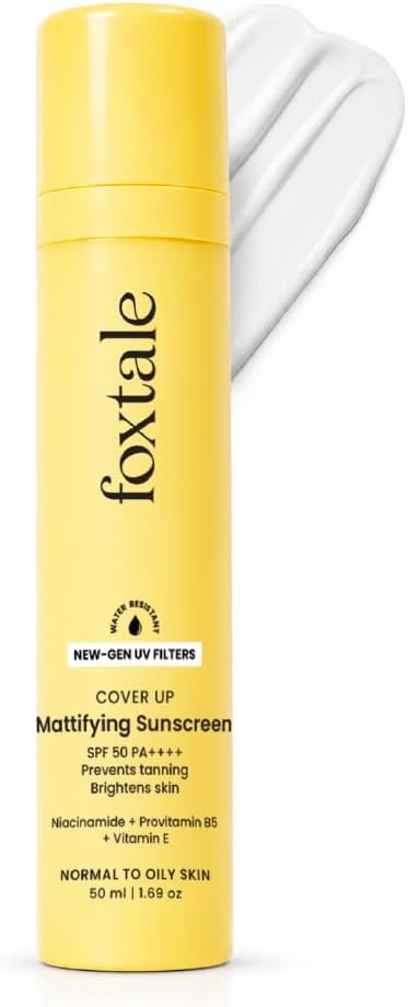 Foxtale Niacinamide Matte Sunscreen SPF 70+ PA++++ | No White Cast | Non Greasy | Prevents Tanning | UVA/UVB Protection | Lightweight | Men & Women |...
