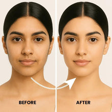 Facial waxing results showing smooth skin on a model’s face and neck area