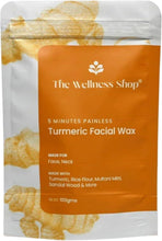 Orange pouch of turmeric facial wax powder, 100 g bag with branding