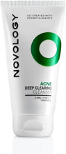 White cleanser tube with green 'Acne Deep Clearing Cleanser' label