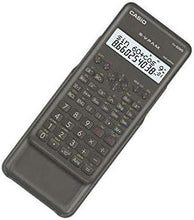 CASIO scientific calculator with dark keypad and monochrome LCD display, angled view