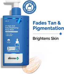 غسول الجسم ديرما كو (The Derma Co.) بتركيز 1% حمض الكوجيك للتفتيح اليومي مع ألفا أربوتين وبنتافيتين | منظف للجسم للبقع الداكنة وآثار حب الشباب وتوحيد لون البشرة | مرطب ومنعم | 250 مل